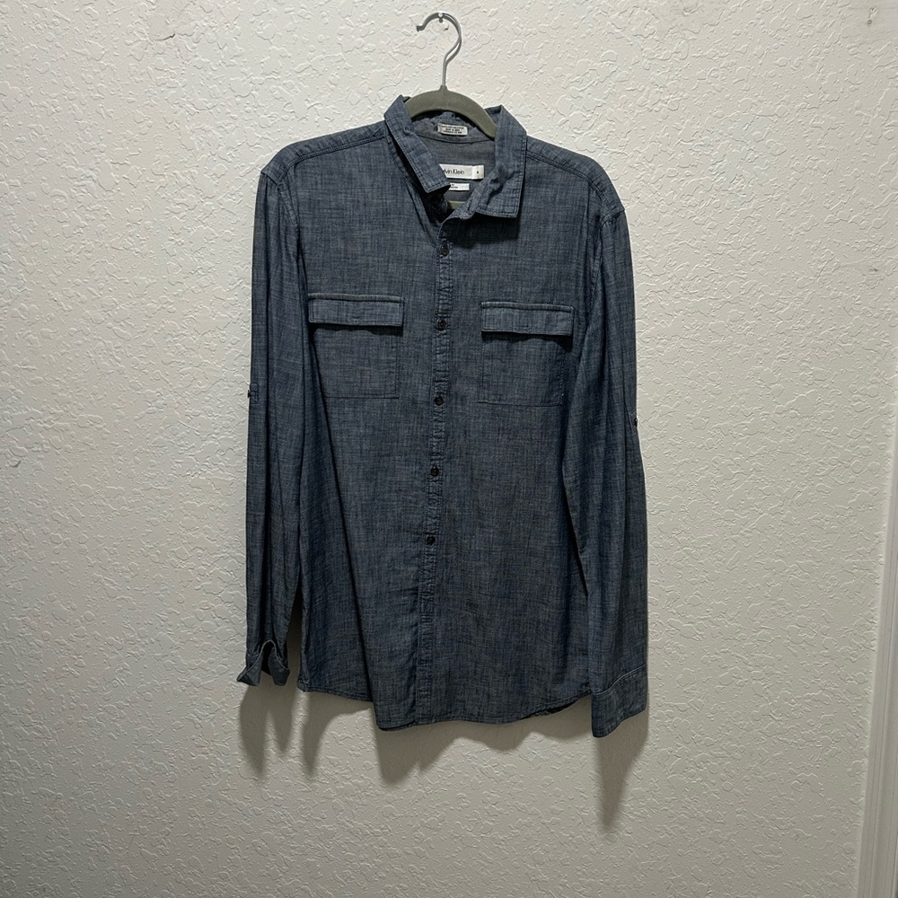 Calvin Klein Men's Blue Denim Shirt